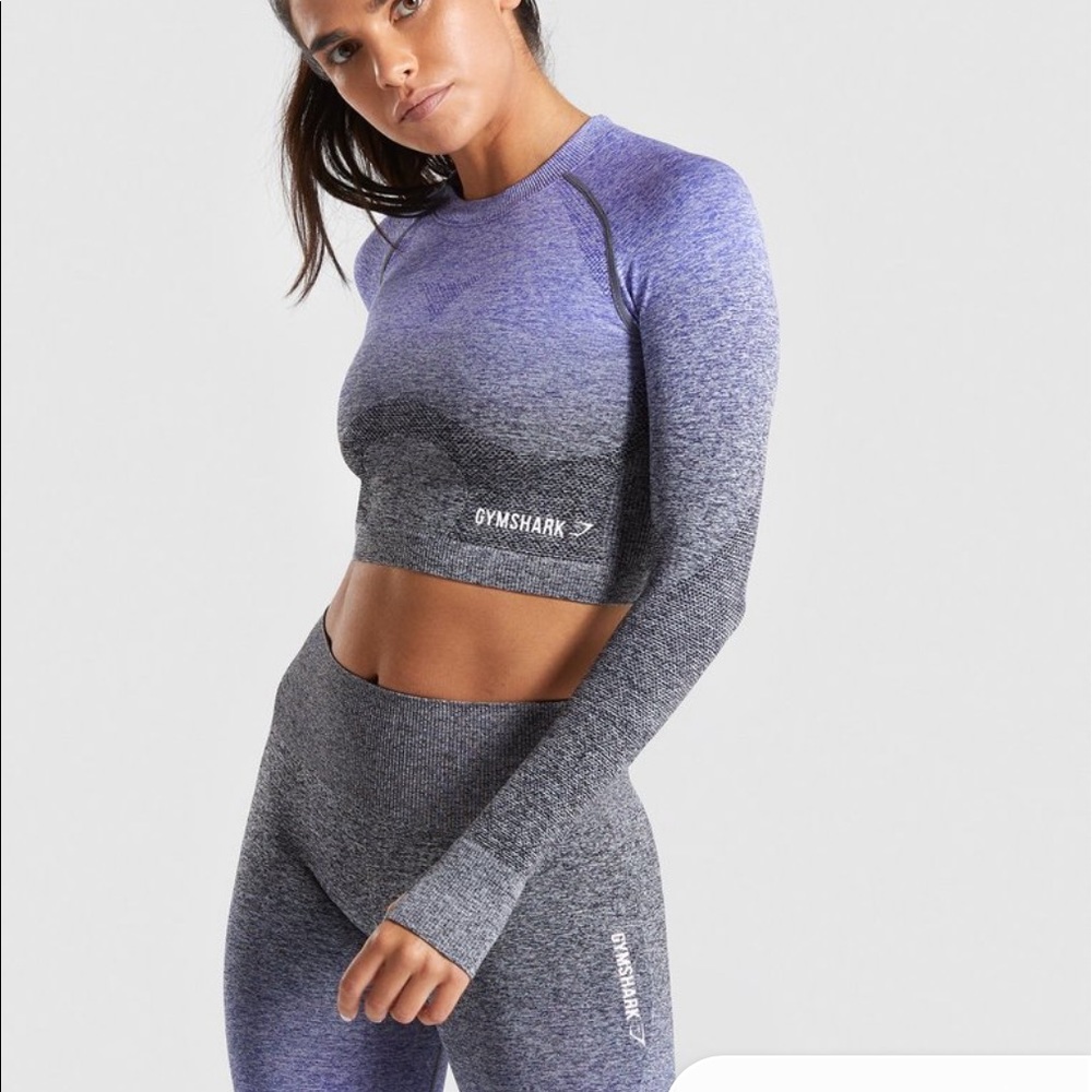 Purple ombré gymshark cropped seamless top